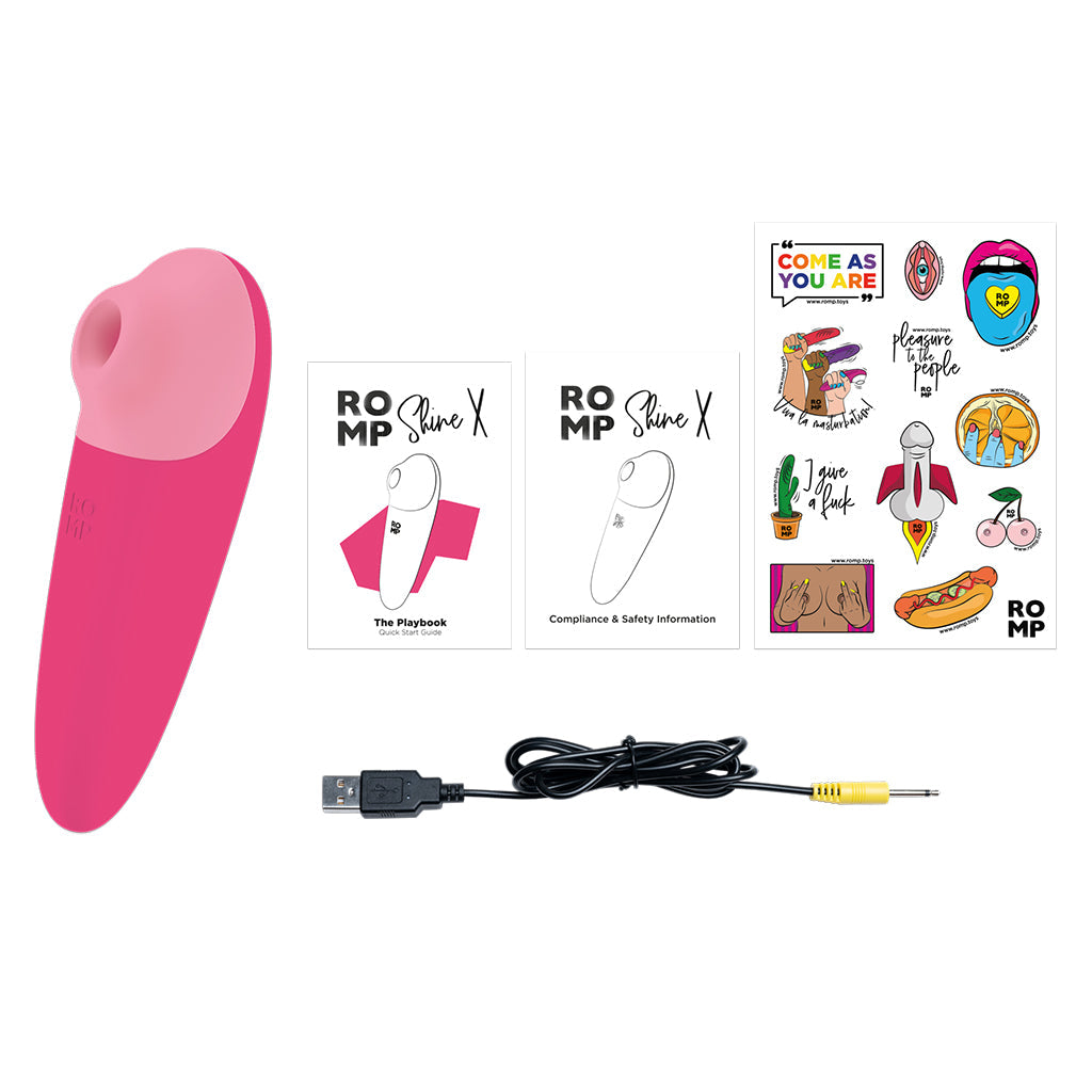 ROMP, Shine X - Sleek and Sexy Clitoral Stimulator using Pleasure Air Technology and 10 Intensity Levels - VIbrators - The Naughty & Nice District - Adult Sex Toy Store