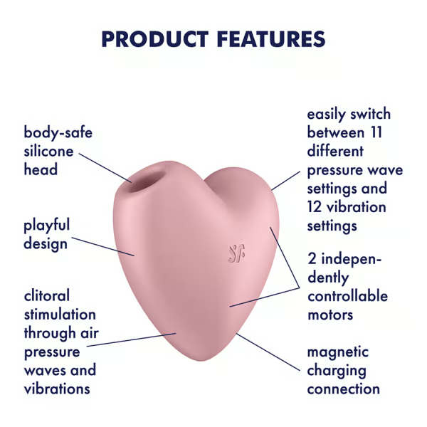 Satisfyer, Cutie Heart -  on-the-go pleasure - VIbrators - The Naughty & Nice District - Adult Sex Toy Store