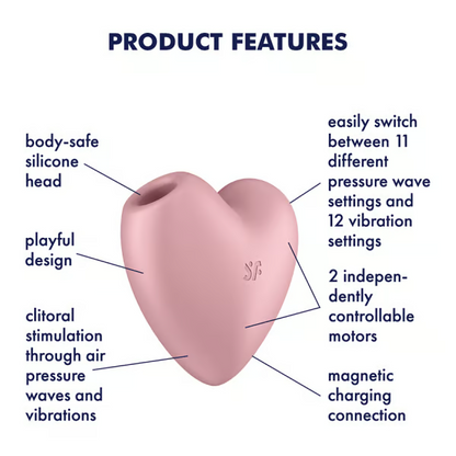 Satisfyer, Cutie Heart -  on-the-go pleasure - VIbrators - The Naughty & Nice District - Adult Sex Toy Store