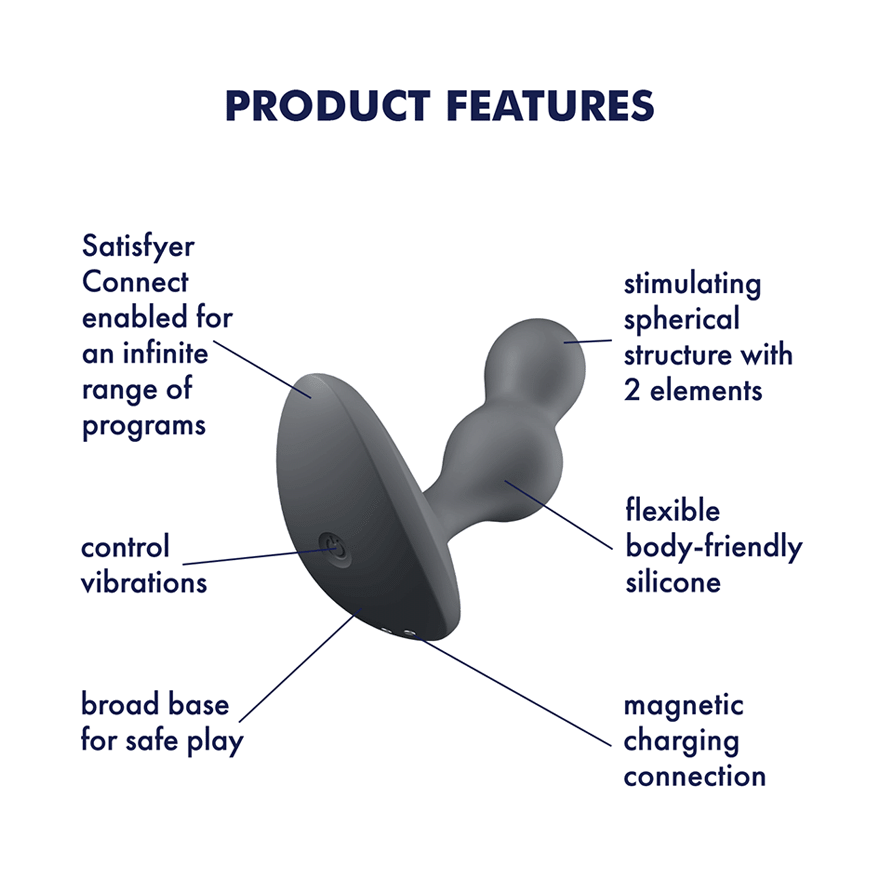 Satisfyer, Deep Diver Connect App - Grey - Anal Toys - The Naughty & Nice District - Adult Sex Toy Store