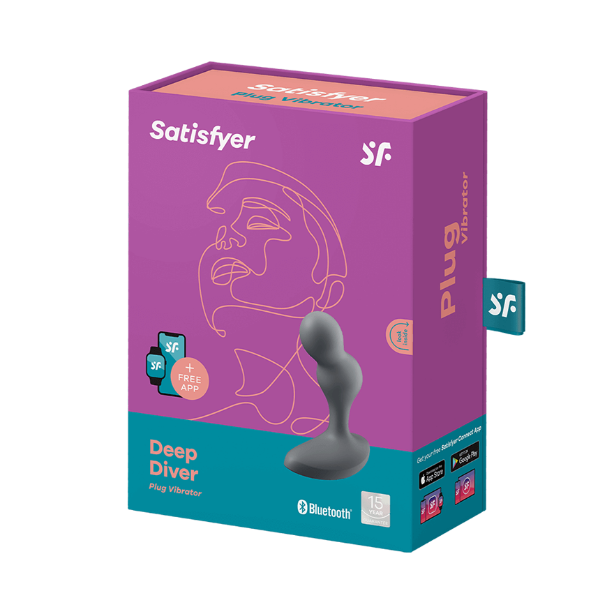 Satisfyer, Deep Diver Connect App - Grey - Anal Toys - The Naughty & Nice District - Adult Sex Toy Store