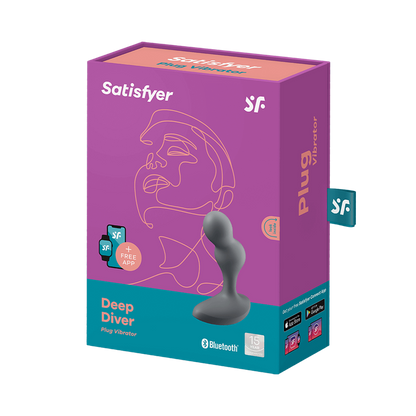 Satisfyer, Deep Diver Connect App - Grey - Anal Toys - The Naughty & Nice District - Adult Sex Toy Store