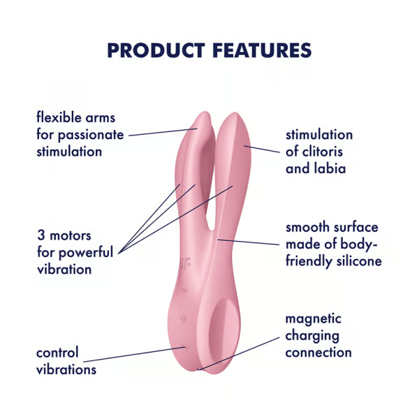 Satisfyer, Threesome 1 - Pink - VIbrators - The Naughty & Nice District - Adult Sex Toy Store