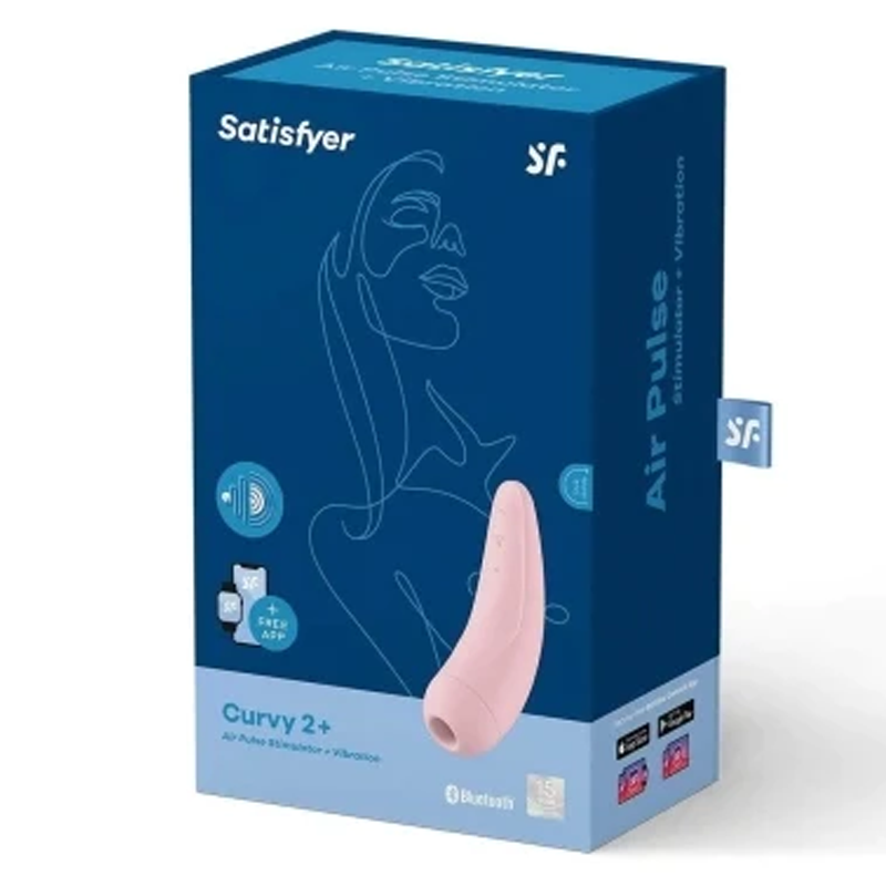 Satisfyer, Curvy 2+ Pink - Clitoral Pleasure with a balance of air-pulse stimulation and intense vibrations. - Clitoral Pulse - The Naughty & Nice District - Adult Sex Toy Store