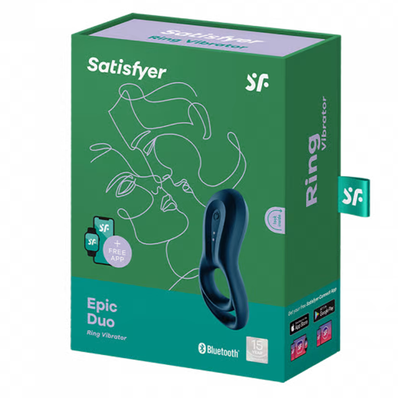 Satisfyer, Epic Duo Dark Blue - Vibrating Cock Rings - The Naughty & Nice District - Adult Sex Toy Store