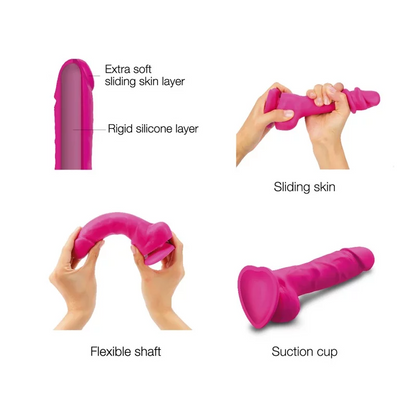 SLIDING SKIN REALISTIC DILDO FUCHSIA S - Dongs & Dildos - The Naughty & Nice District - Adult Sex Toy Store