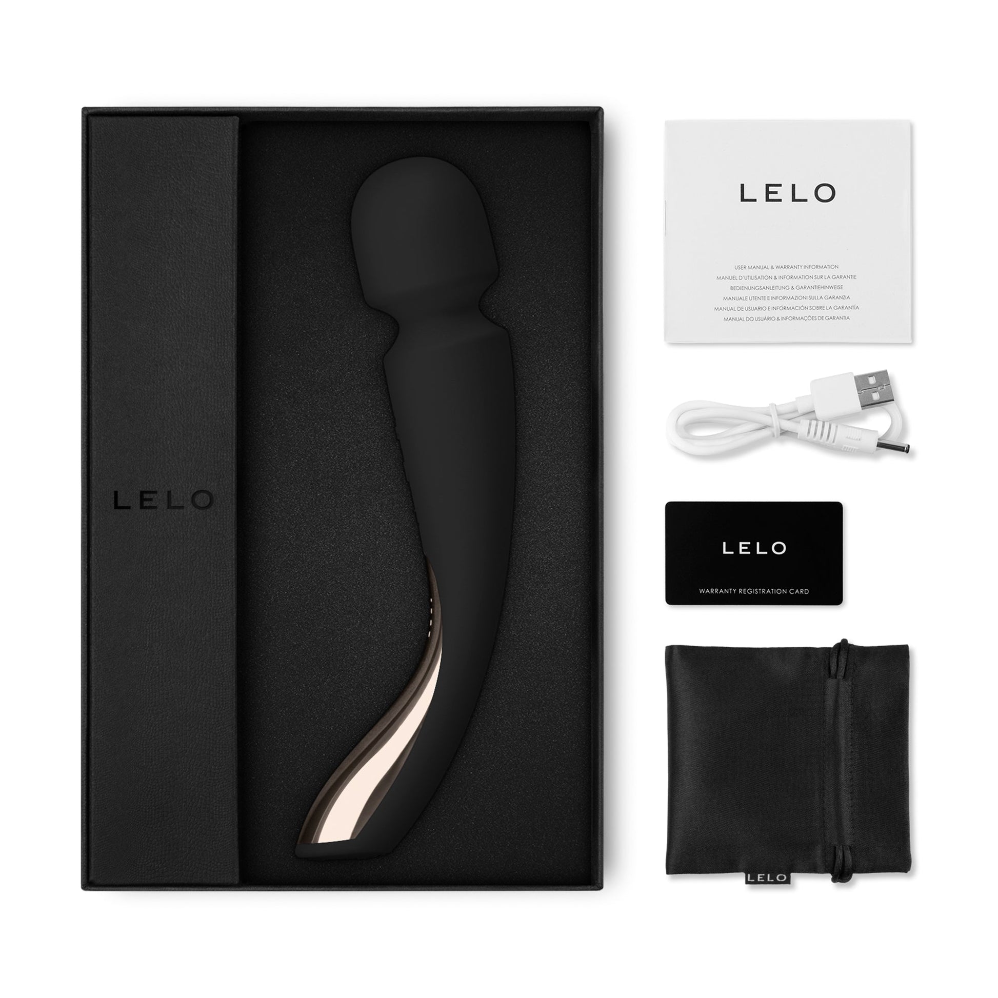 LELO, Smart Wand 2 Medium Black - Vibrating Wand - The Naughty & Nice District - Adult Sex Toy Store