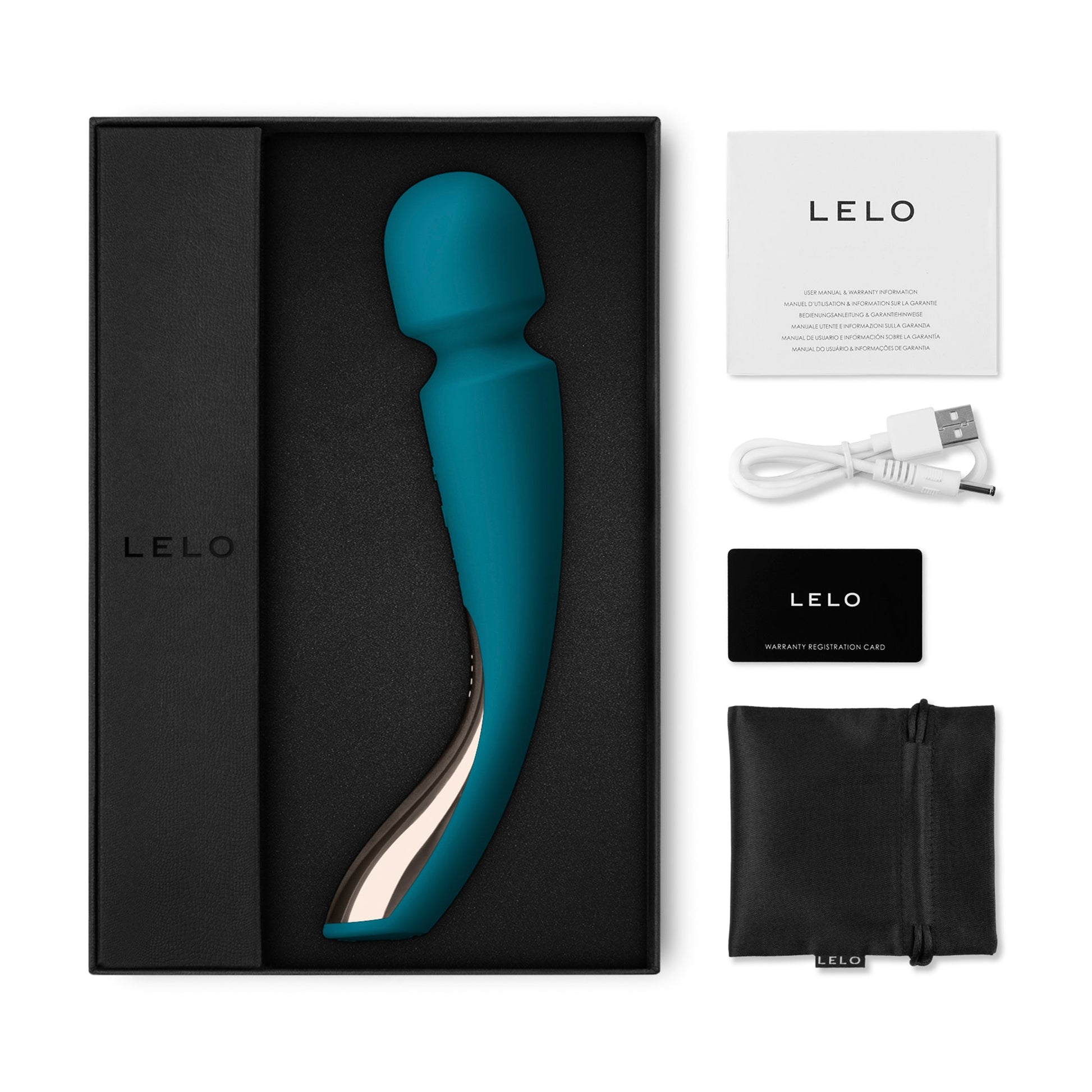 LELO, Smart Wand 2 Medium Ocean Blue - Vibrating Wand - The Naughty & Nice District - Adult Sex Toy Store