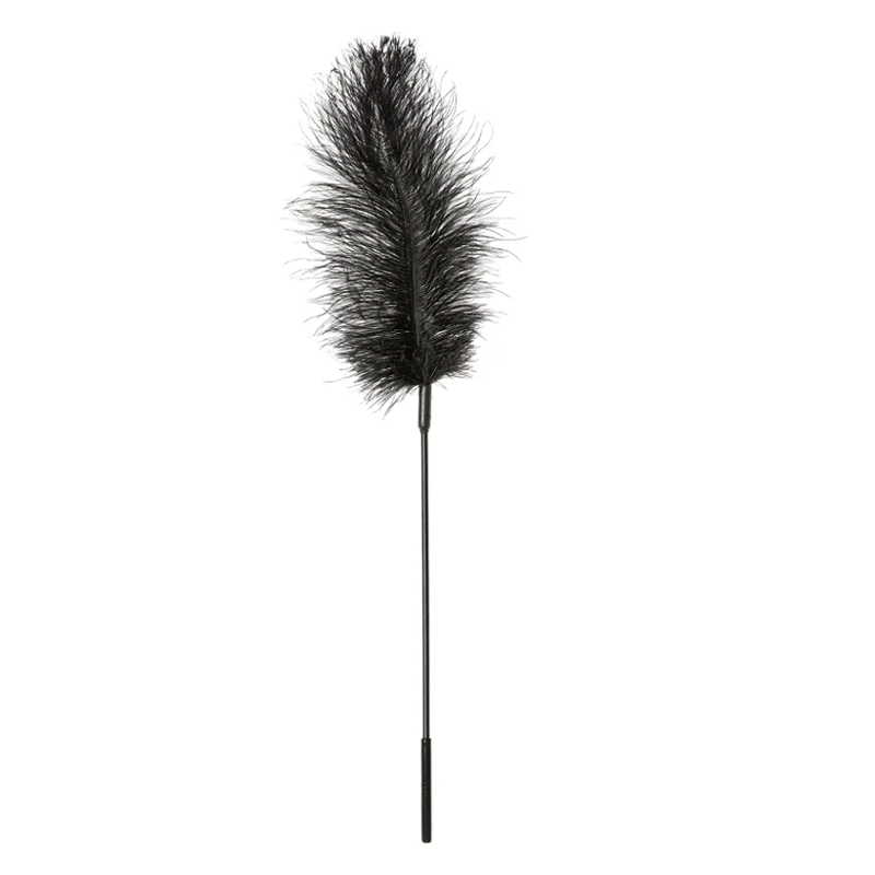 Ostrich Feather Tickler Wand - Luxury BDSM Tease, 16-Inch, Role-Playing Essential - BDSM - The Naughty & Nice District - Adult Sex Toy Store