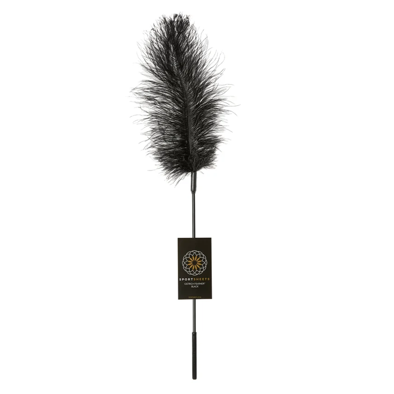 Ostrich Feather Tickler Wand - Luxury BDSM Tease, 16-Inch, Role-Playing Essential - BDSM - The Naughty & Nice District - Adult Sex Toy Store