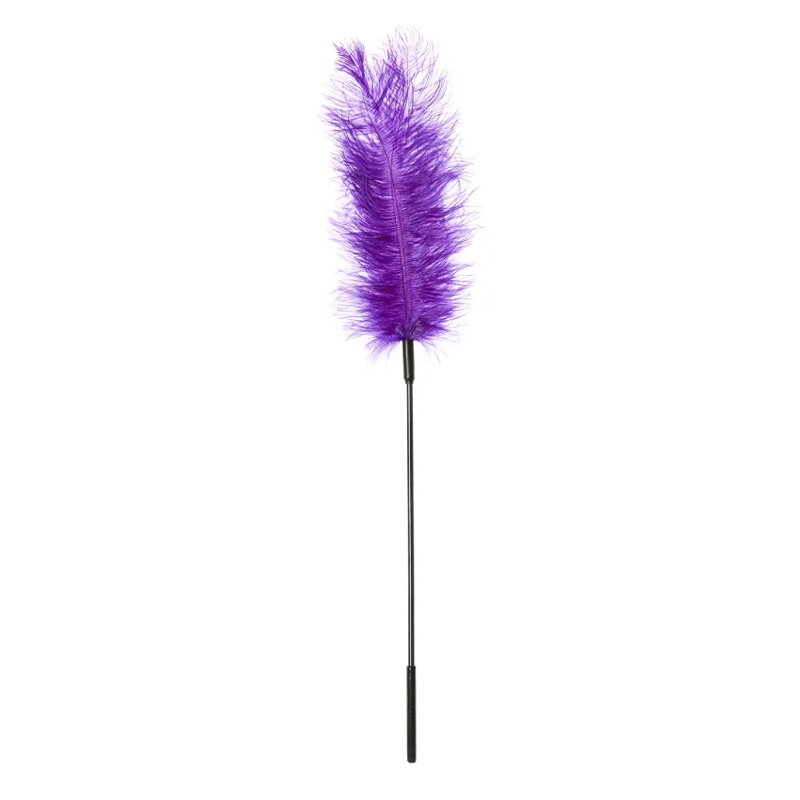 Ostrich Feather Tickler Wand - Luxury BDSM Tease, 16-Inch, Role-Playing Essential - BDSM - The Naughty & Nice District - Adult Sex Toy Store