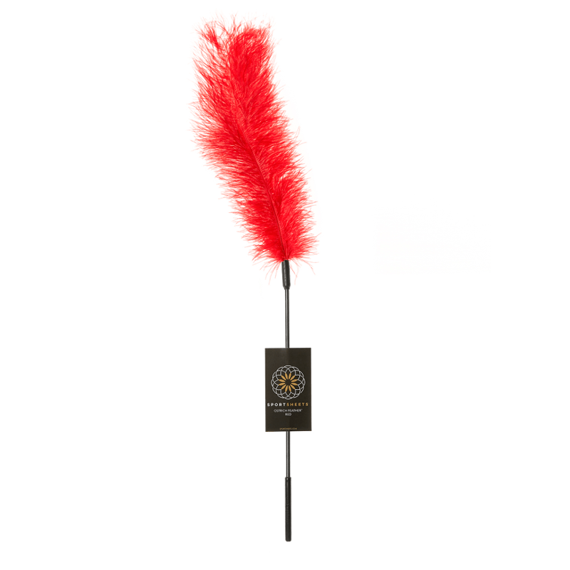 Ostrich Feather Tickler Wand - Luxury BDSM Tease, 16-Inch, Role-Playing Essential - BDSM - The Naughty & Nice District - Adult Sex Toy Store