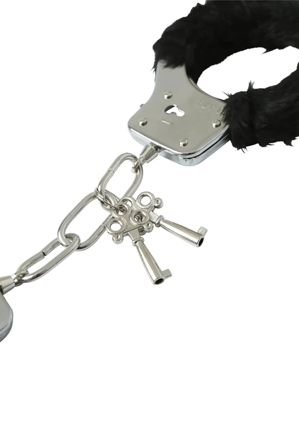 Furry Handcuffs: Black - BDSM - The Naughty & Nice District - Adult Sex Toy Store