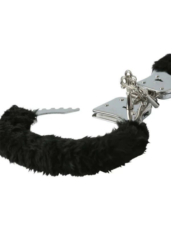 Furry Handcuffs: Black - BDSM - The Naughty & Nice District - Adult Sex Toy Store