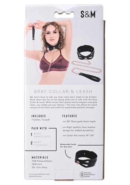 Brat Collar & Leash - BDSM - The Naughty & Nice District - Adult Sex Toy Store