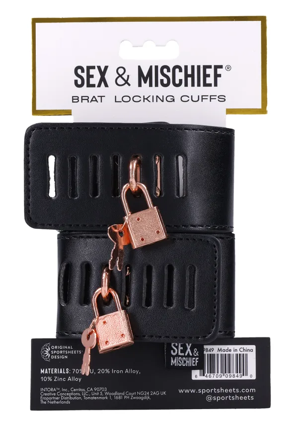 Brat Locking Cuffs - BDSM - The Naughty & Nice District - Adult Sex Toy Store