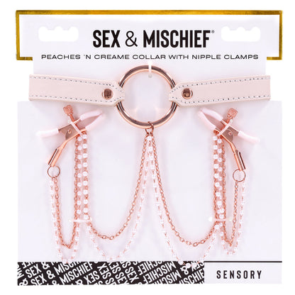 Peaches ‘n CreaMe Collar with Nipple Clamps - BDSM - The Naughty & Nice District - Adult Sex Toy Store