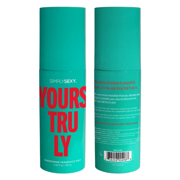 PHEROMONE BODY MIST - YOURS  TRULY - 3.35 floz | 99mL - Lubes - The Naughty & Nice District - Adult Sex Toy Store