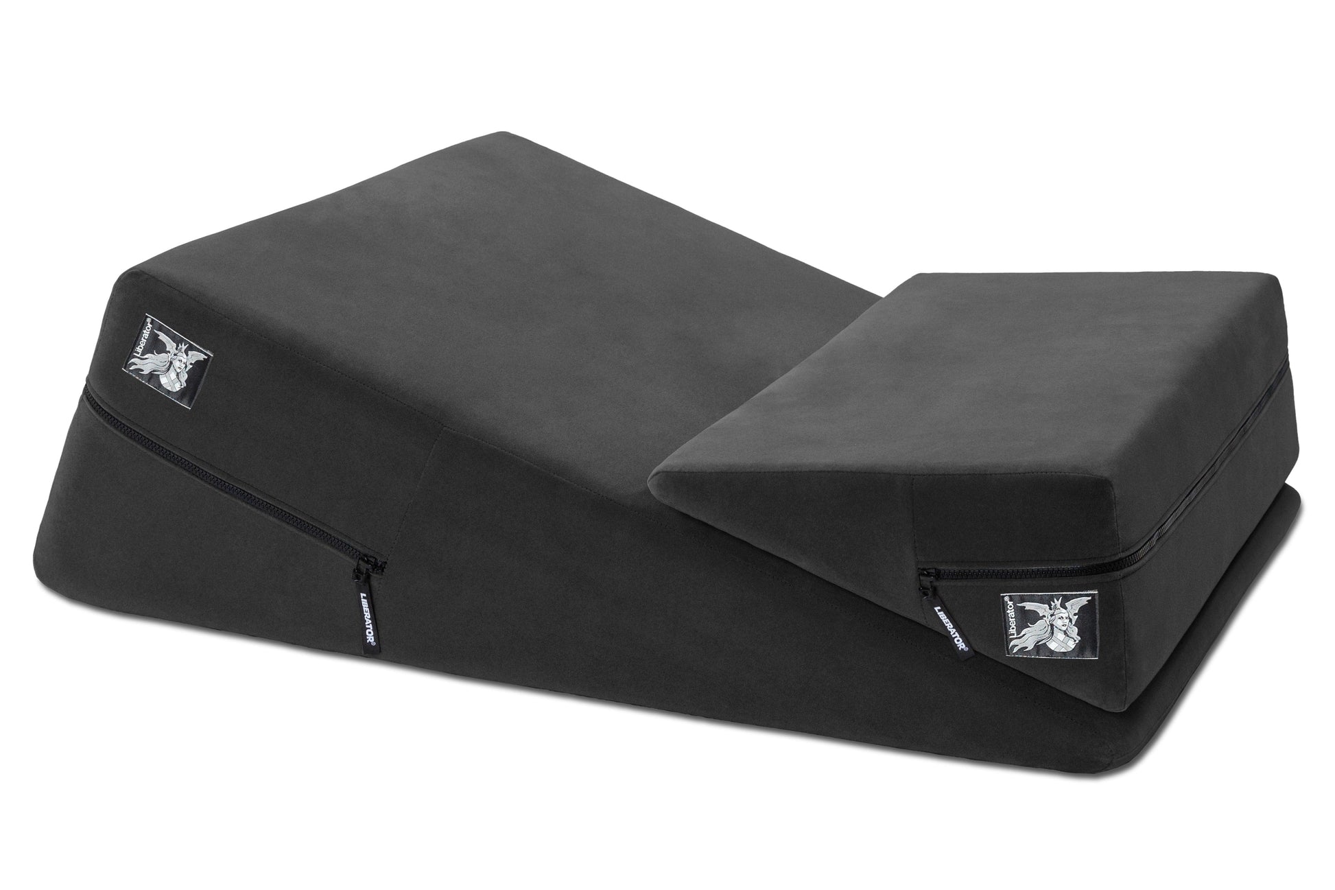 Wedge/Ramp Combo Male Packaging Black Microfiber - Sex Furniture - The Naughty & Nice District - Adult Sex Toy Store